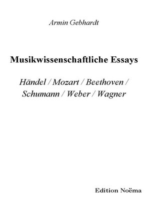 cover image of Musikwissenschaftliche Essays